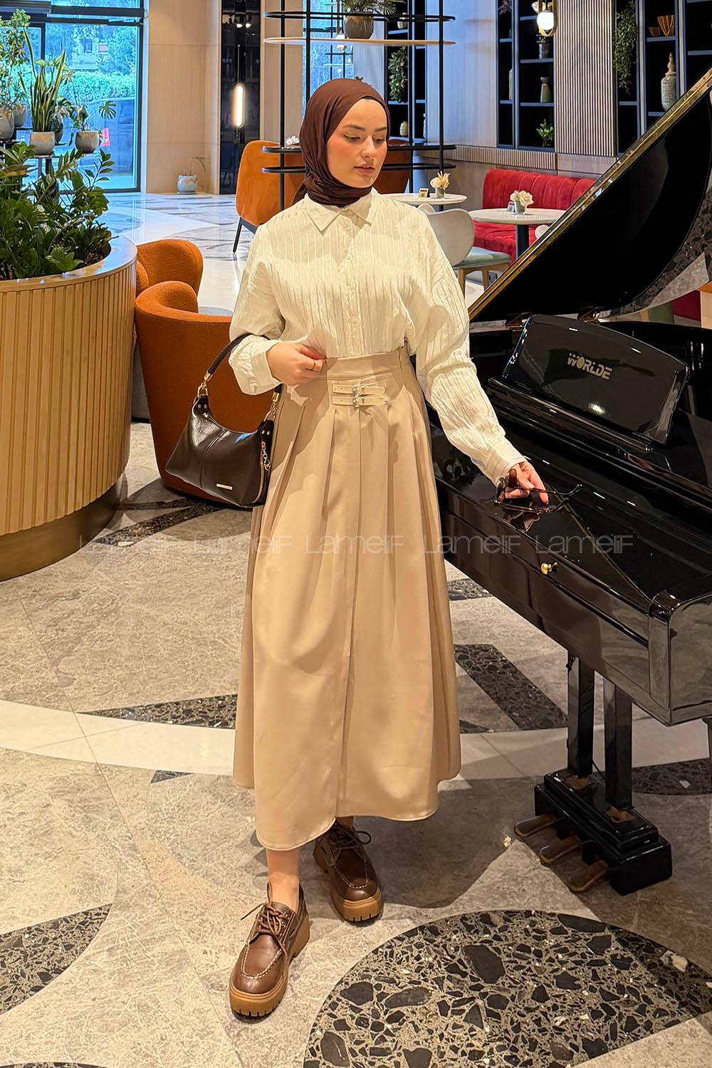 White Shirt Collar Long Arm Viscose Fabric Shirt