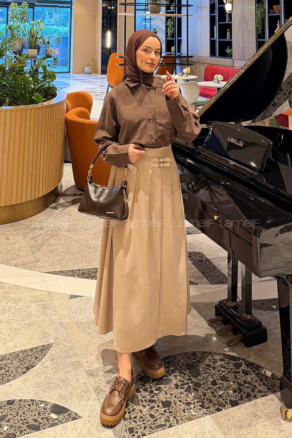 Bitter Brown Shirt Collar Long Arm Viscose Fabric Modal Shirt