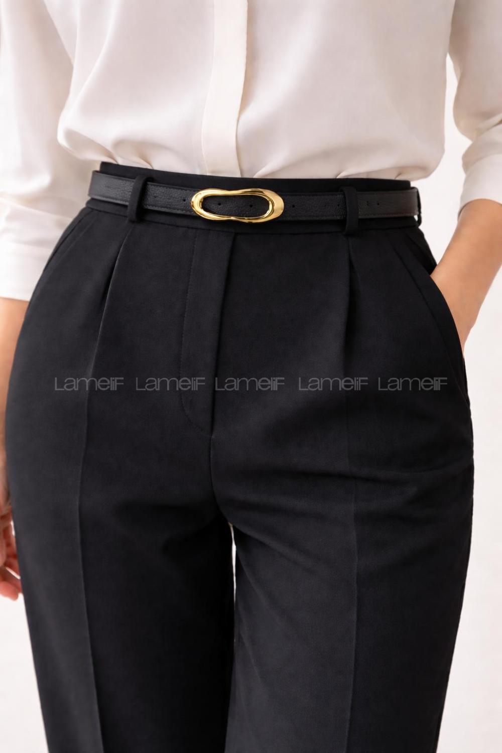 Lamelif Kadın Tasarım Gold Tokalı Kemer