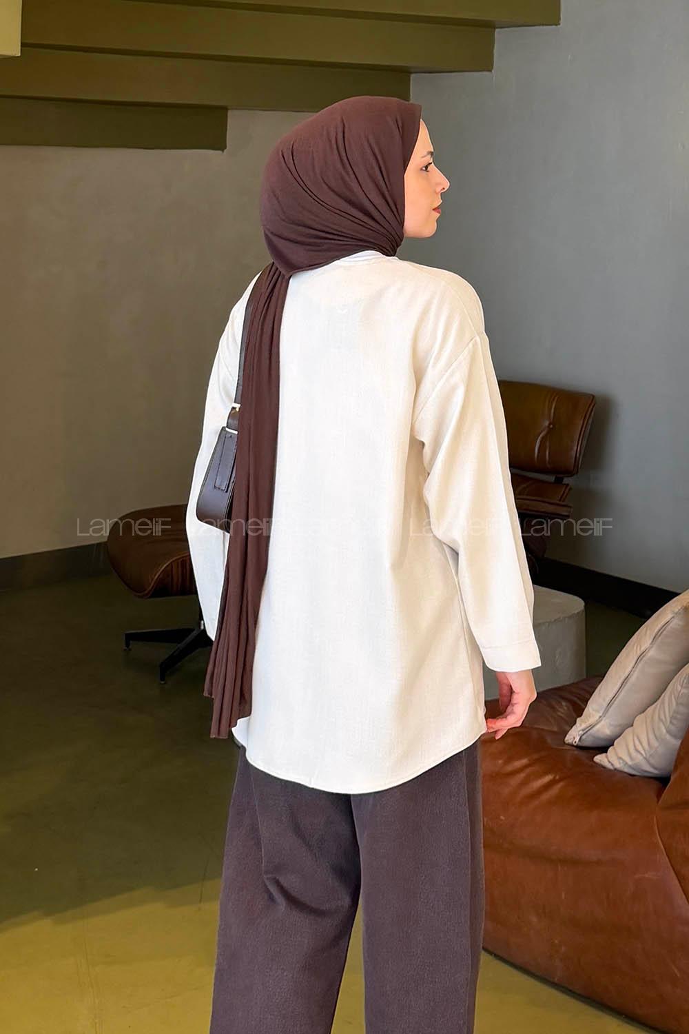 Stone Long Arm Crepe Fabric Kimono