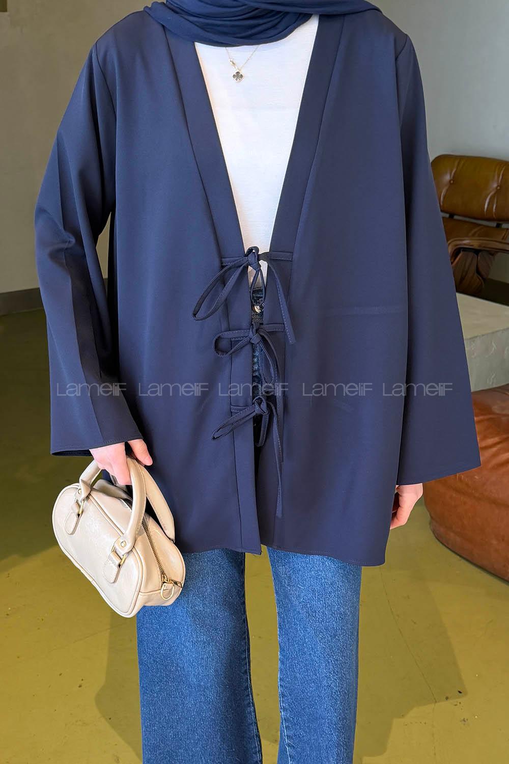Navy Blue V Neck Cotton Tunic