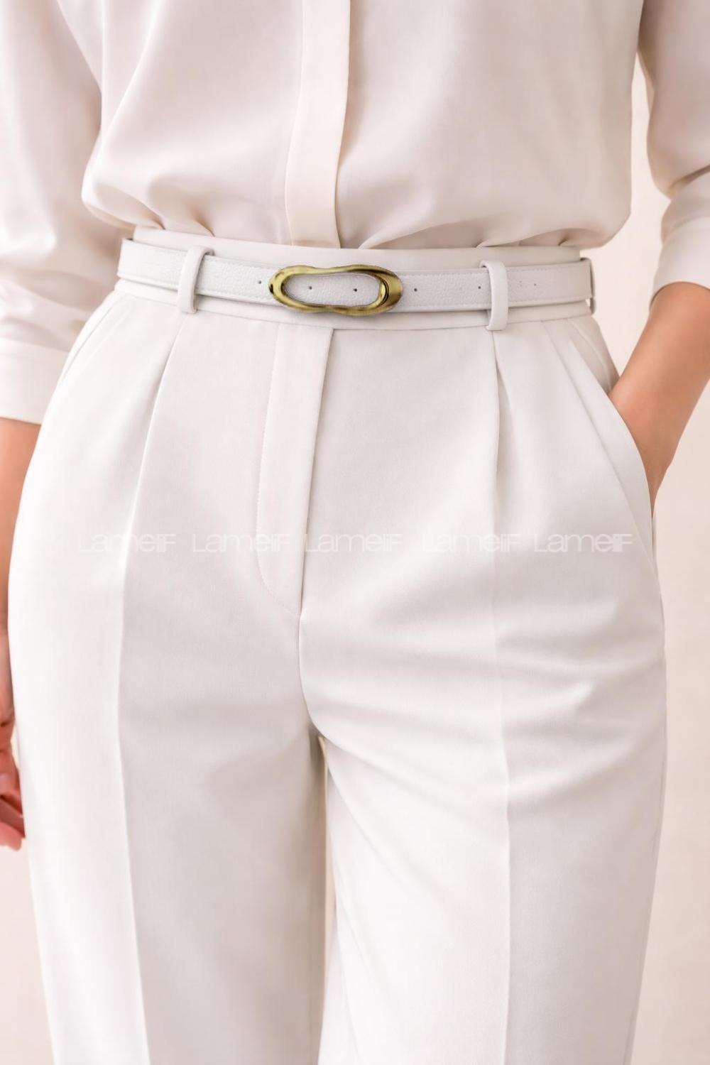 Lamelif Kadın Tasarım Gümüş Tokalı Kemer