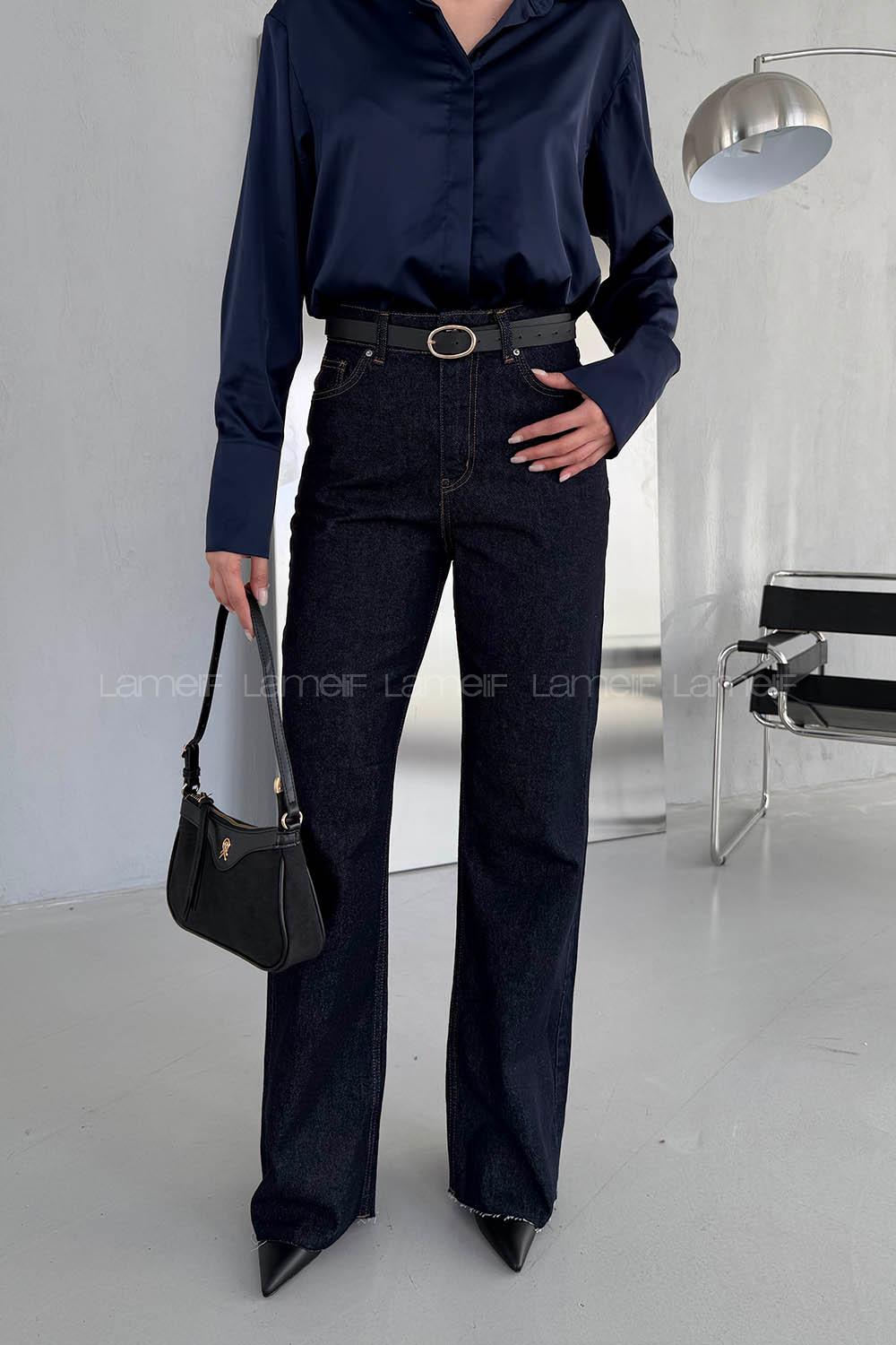 Blue-2 Denim High Waist Denim Pants