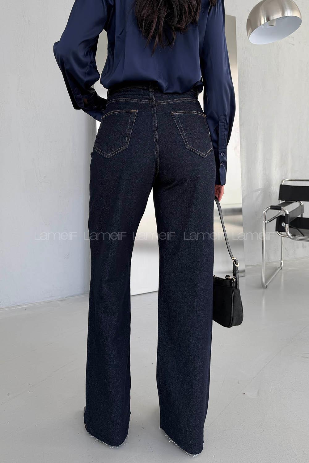 Blue-2 Denim High Waist Denim Pants