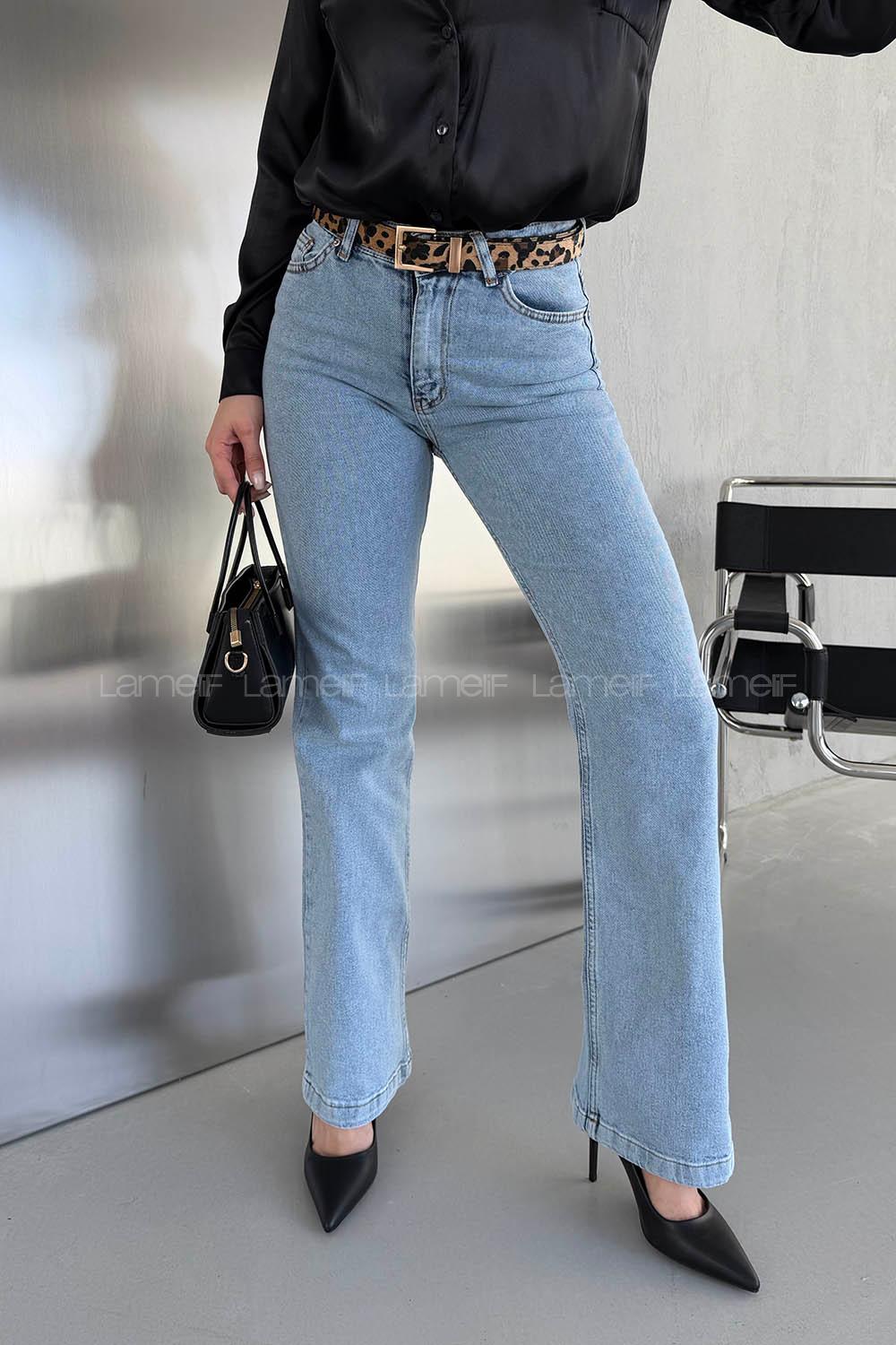 Lamelif Likralı İspanyol Jean Buz Mavisi