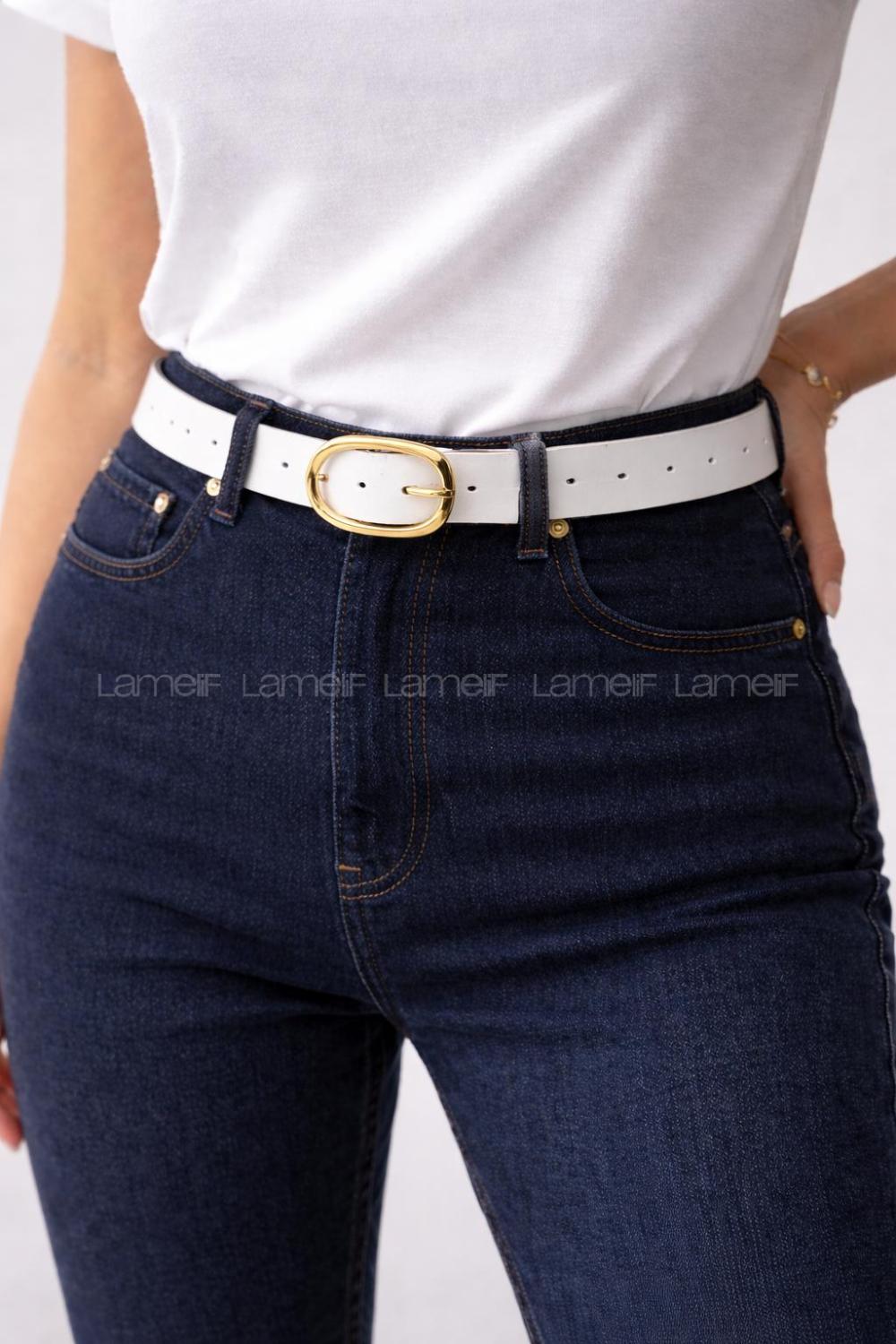 Lamelif Liora Silver Oval Tokalı Siyah Suni Deri Kadın Kemer