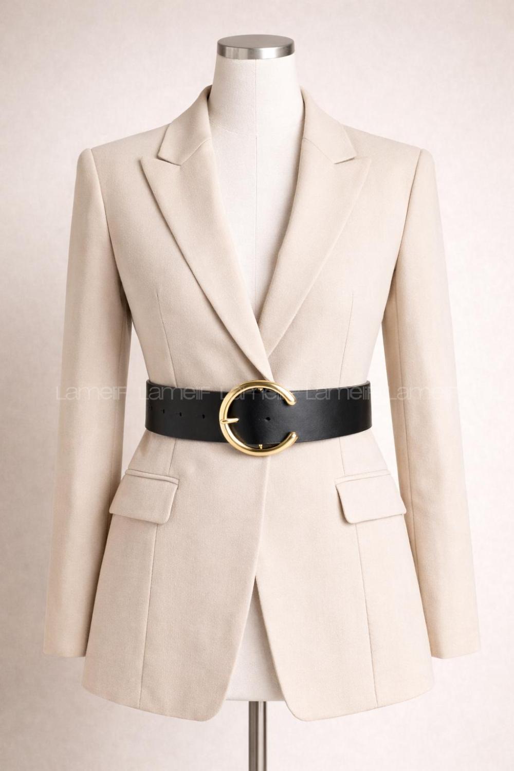 Lamelif Kadın Crow C Form Gold Tokalı