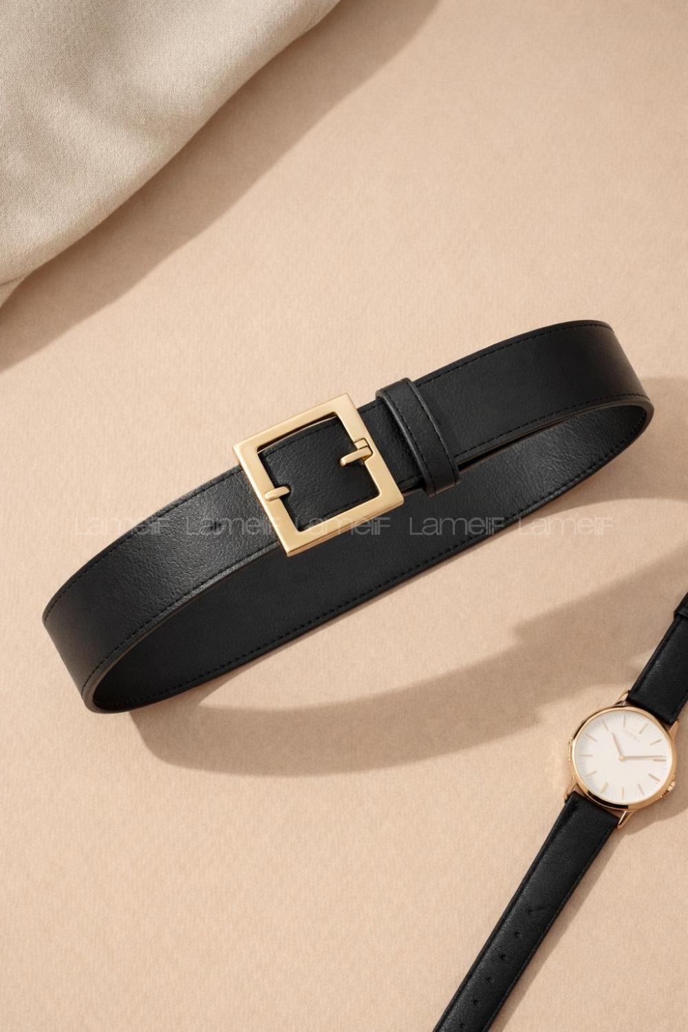 Lamelif Kare Gold  Tokalı Kadın Kemeri