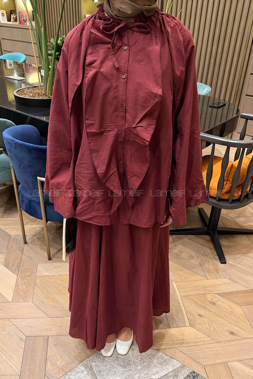 Lamelif Vual Takım Bordo