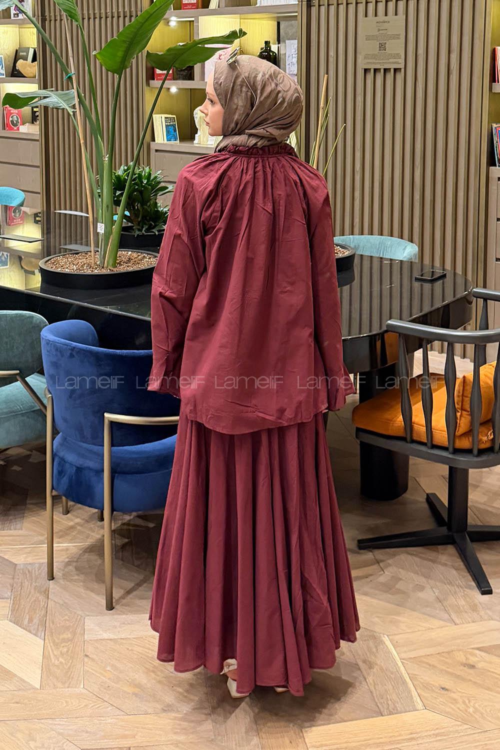 Lamelif Vual Takım Bordo