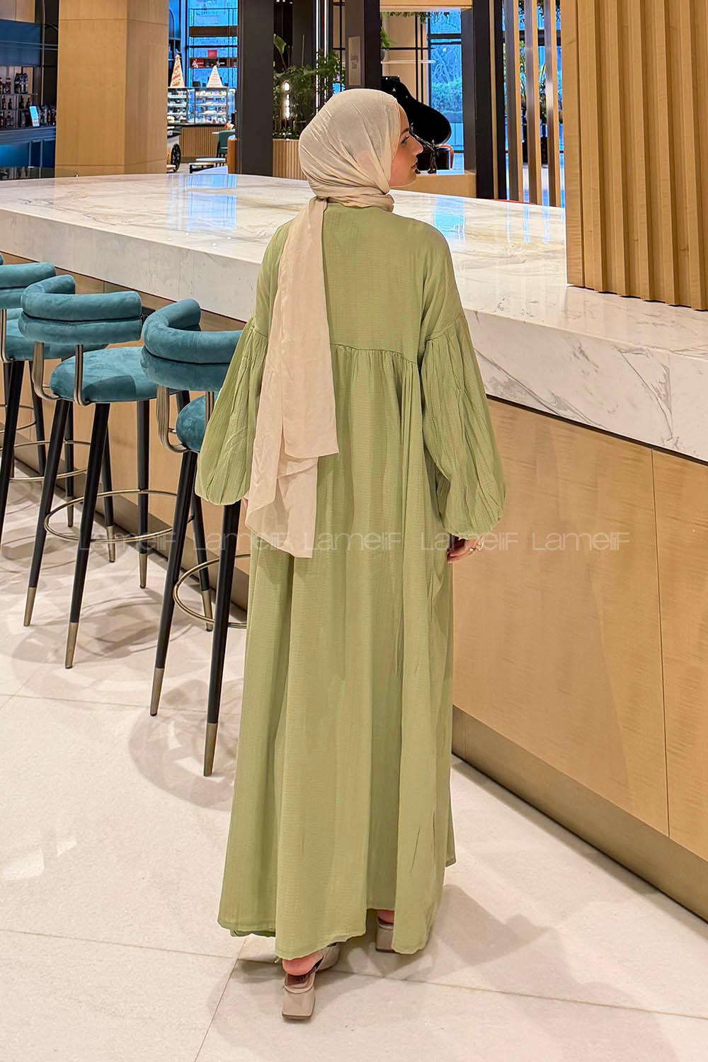 Mint Green-1 Medium Crew Neck Cotton Dresess