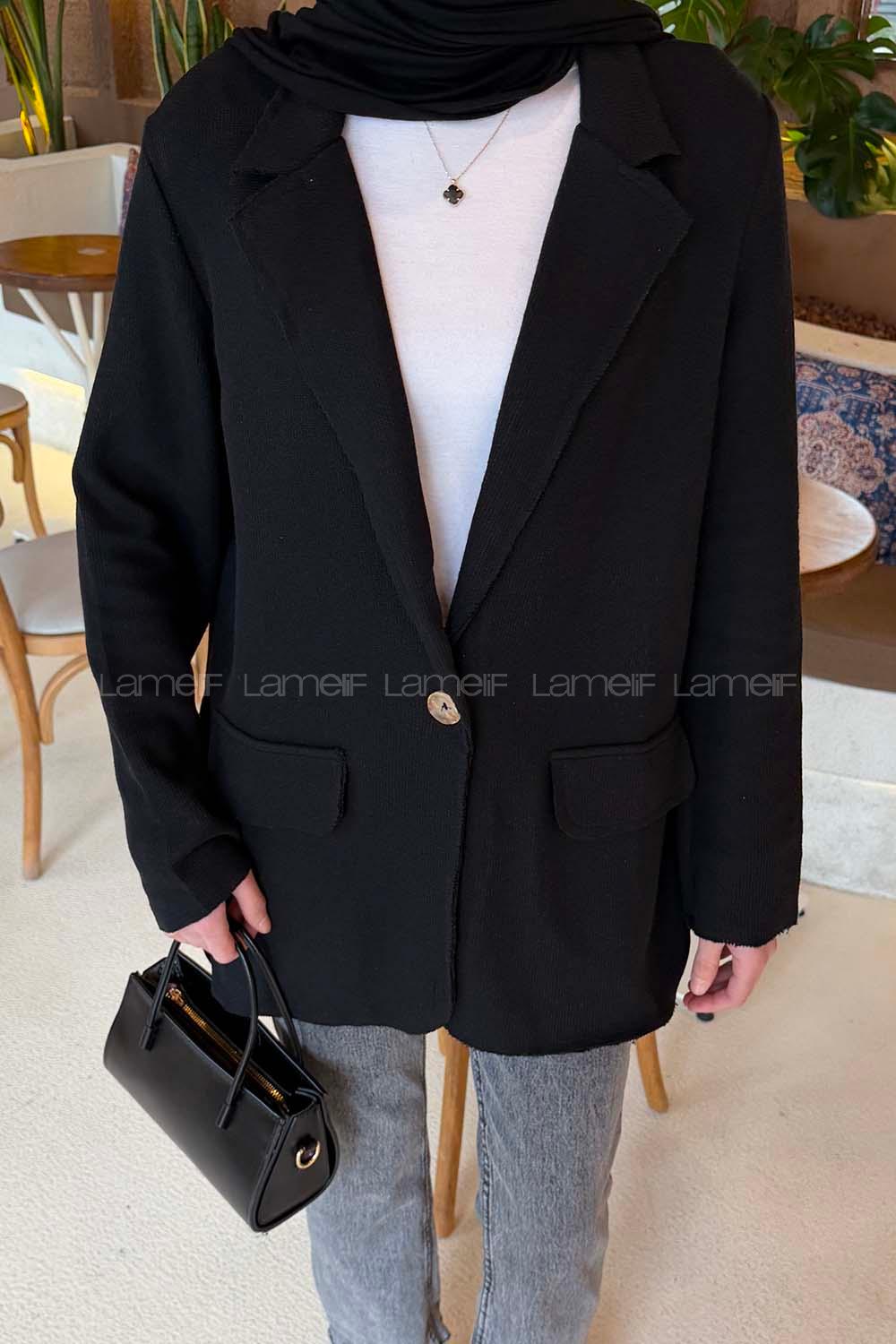 Black Jacket Collar Long Arm Cotton Jacket
