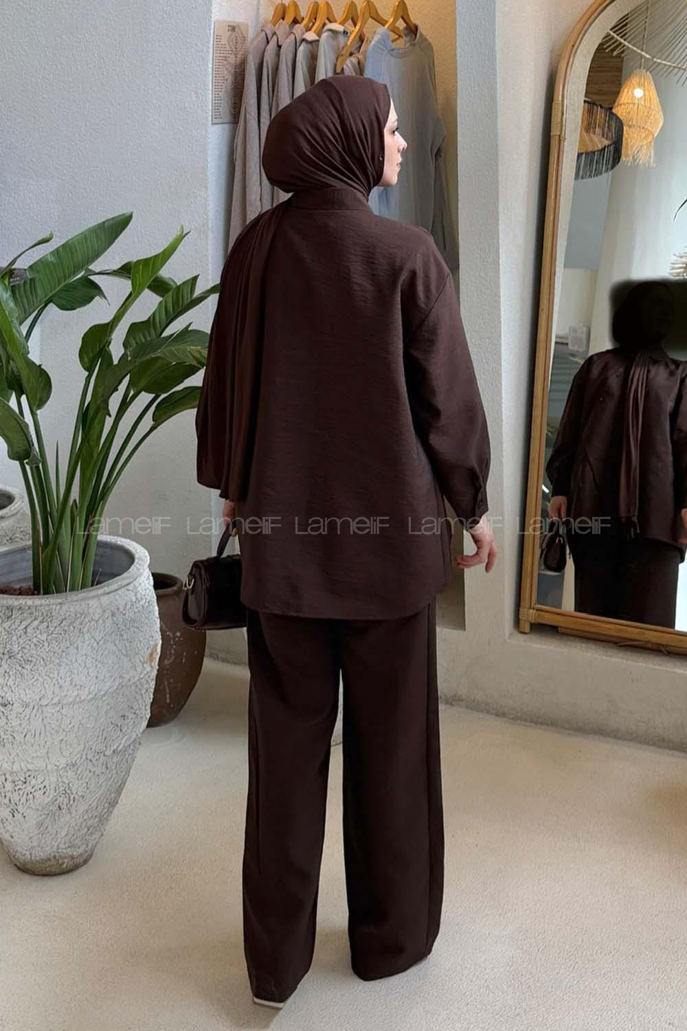 Lamelif Kruvaze Bağlamalı Takım Acı Kahve