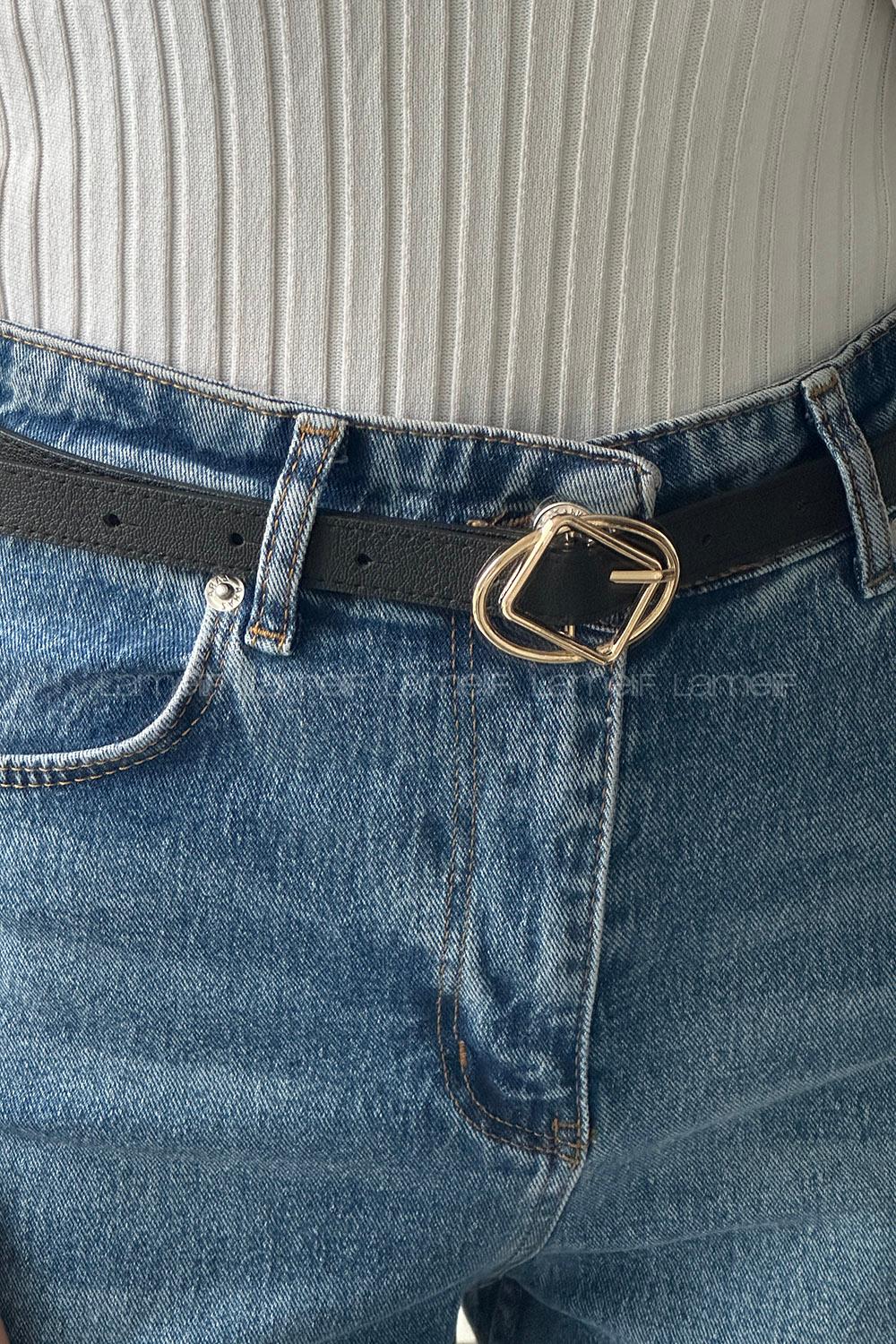 Black Belted Silver Belt