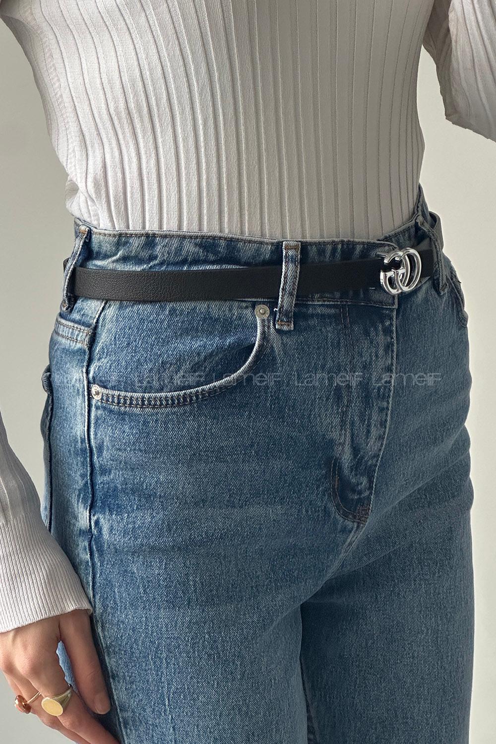 Black Buckle Skin Belt