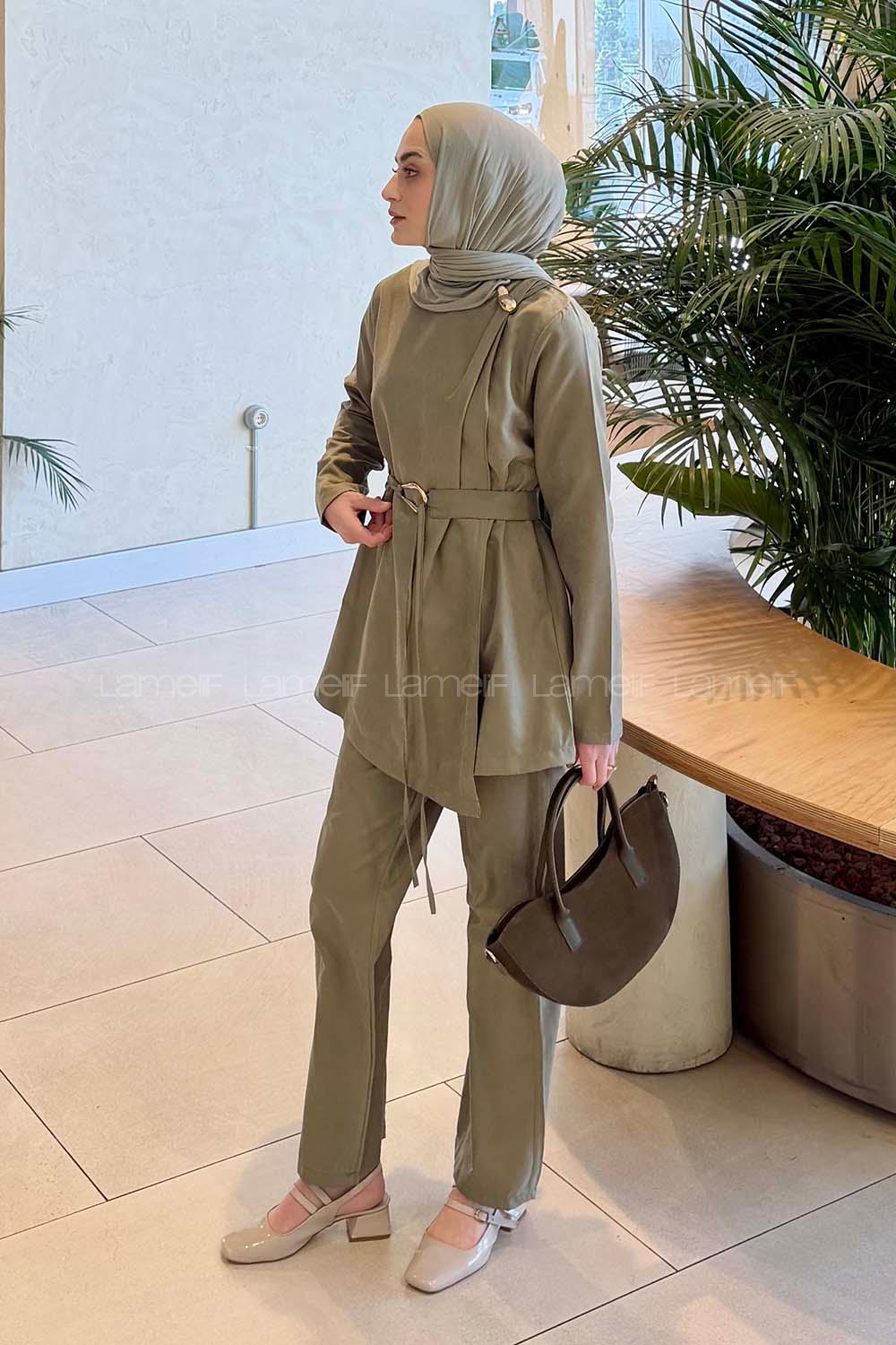 Lamelif Tensel Toka Detaylı Takım Haki