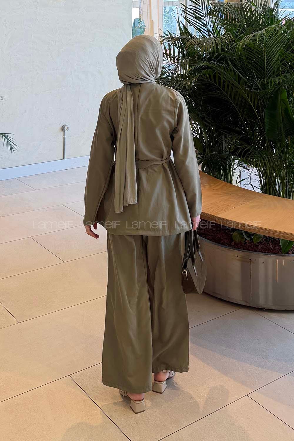 Lamelif Tensel Toka Detaylı Takım Haki