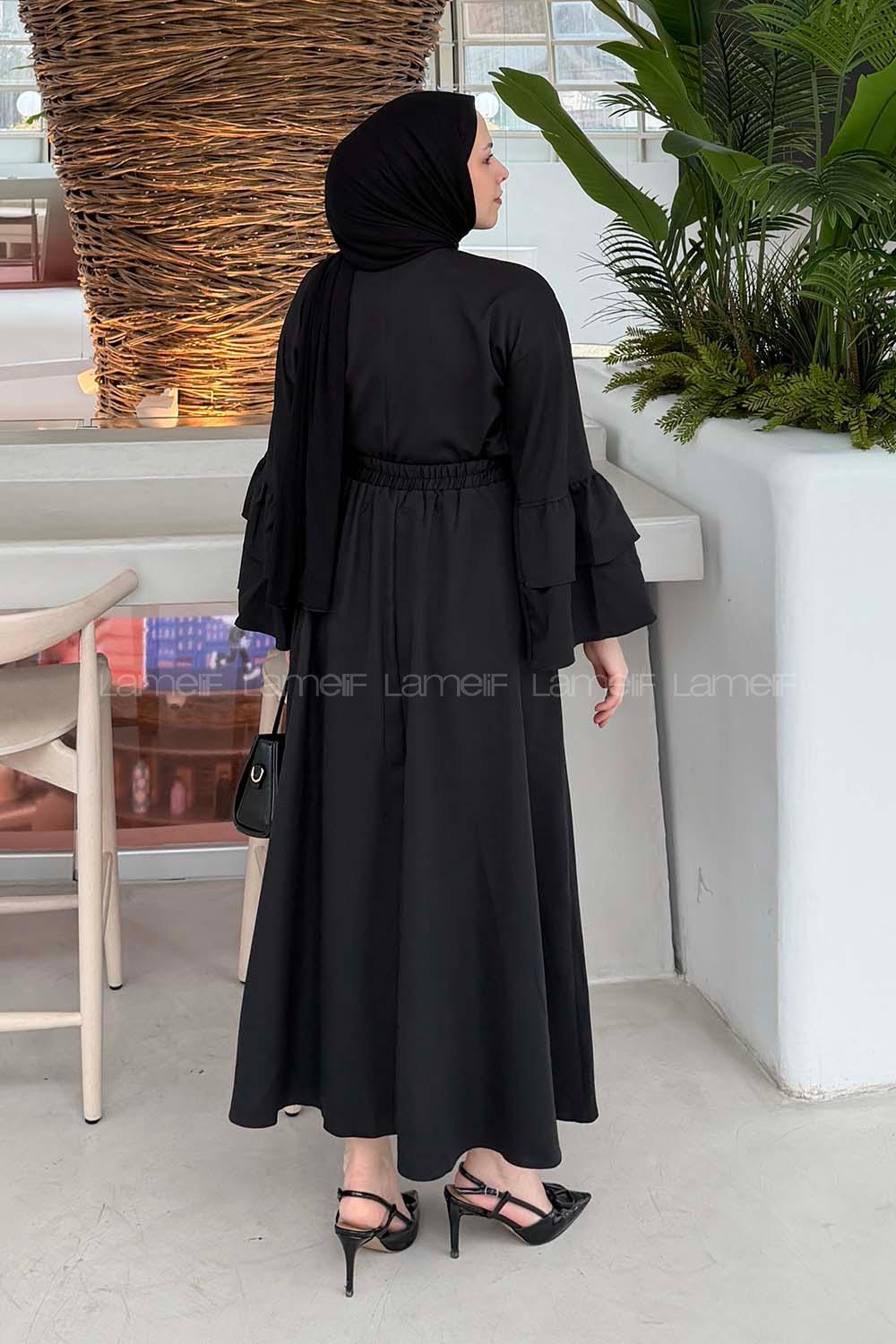 Lamelif Etekli Takım Siyah