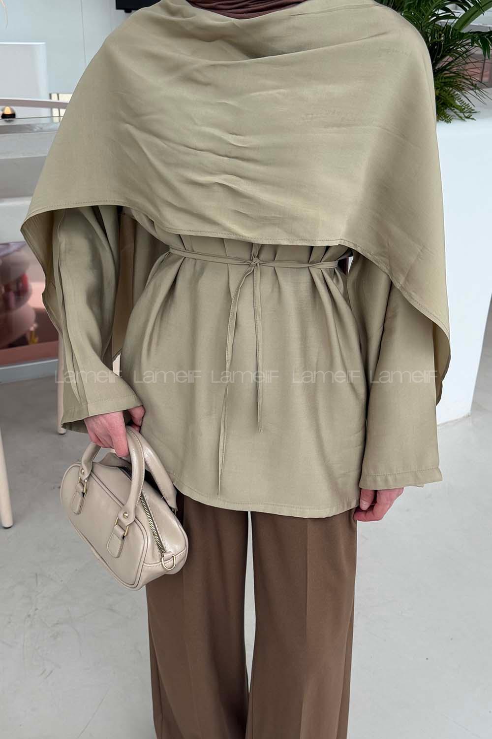 Lamelif Şallı Bluz Bej