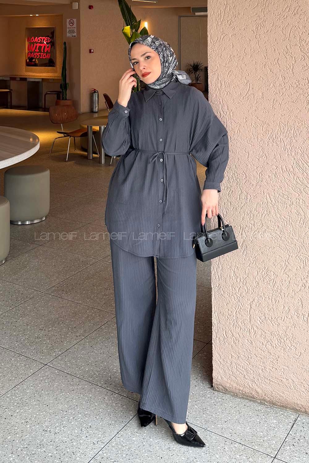 Lamelif Bağlamalı Takım Antrasit