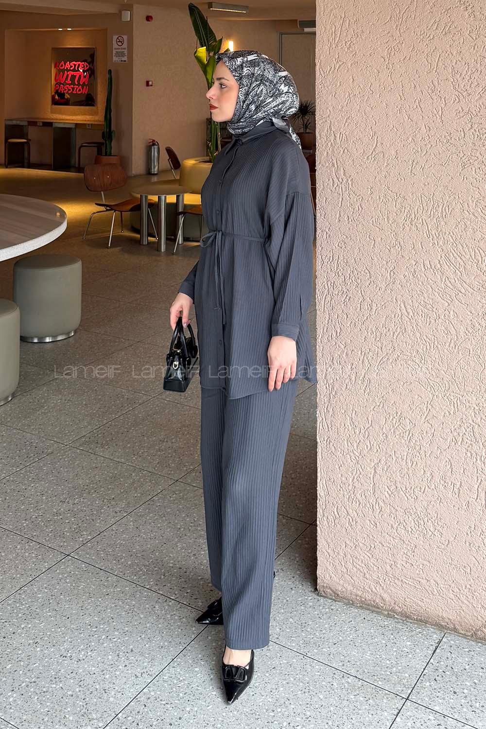 Lamelif Bağlamalı Takım Antrasit