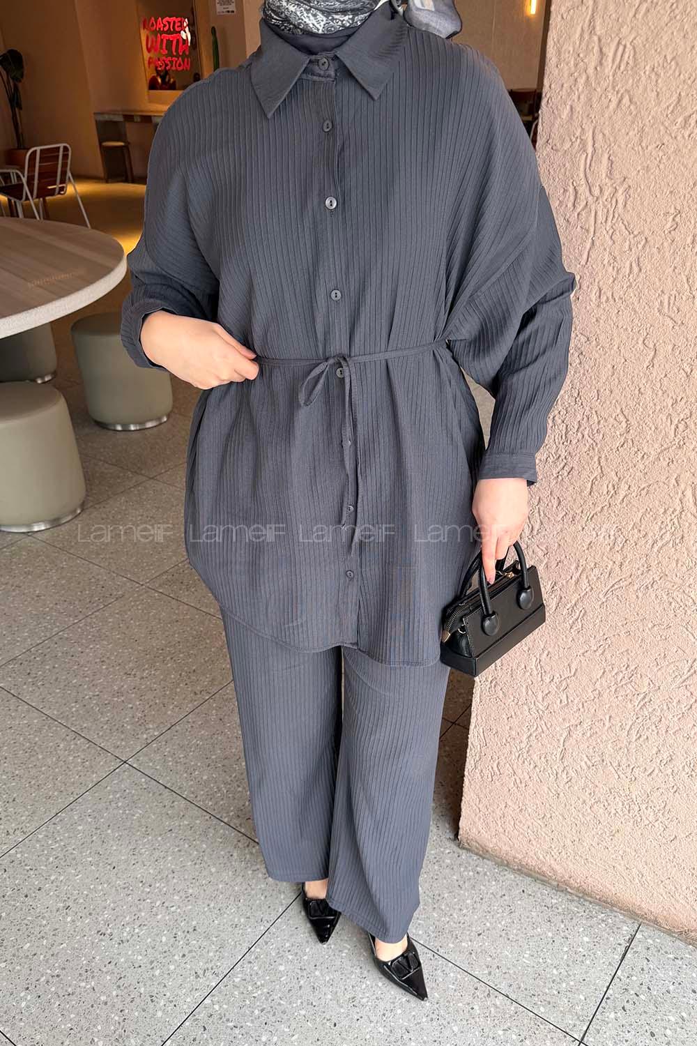 Lamelif Bağlamalı Takım Antrasit