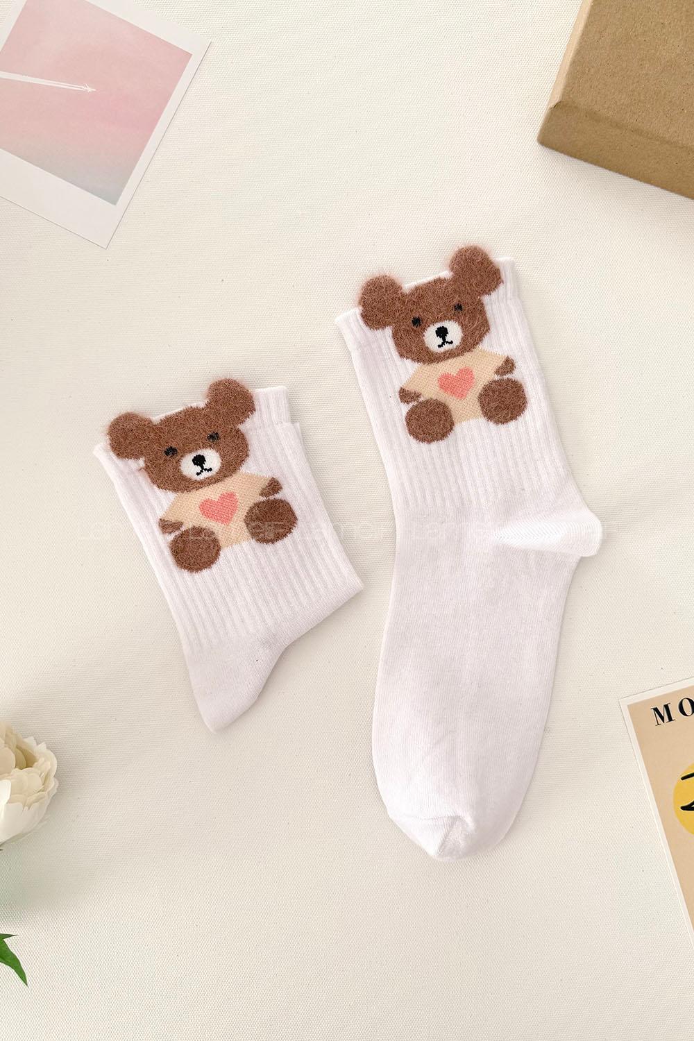 Lamelif Kulak Detay Tüylü Ayı Çorap