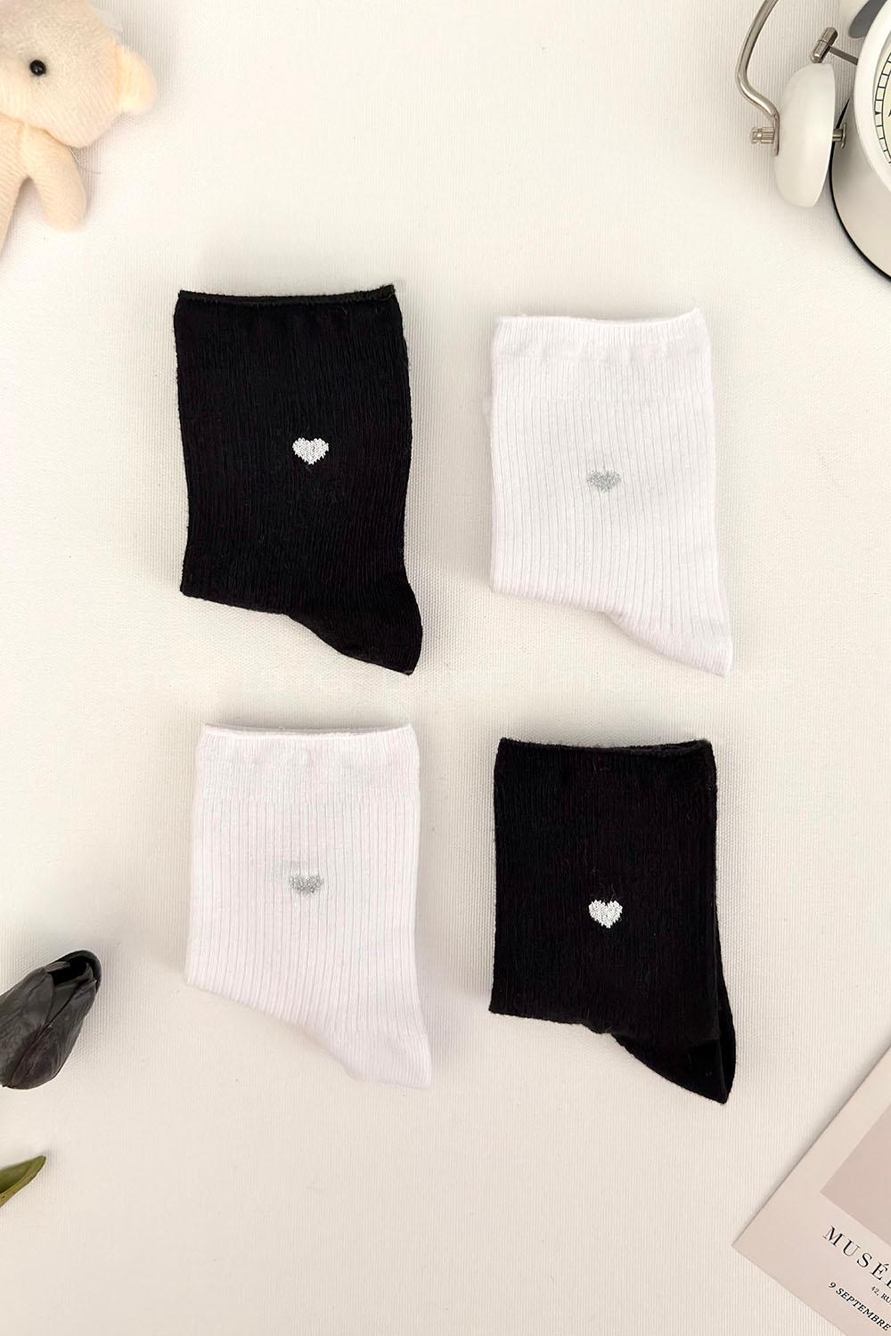 Lamelif 2li Dikişsiz Kalpli Çorap