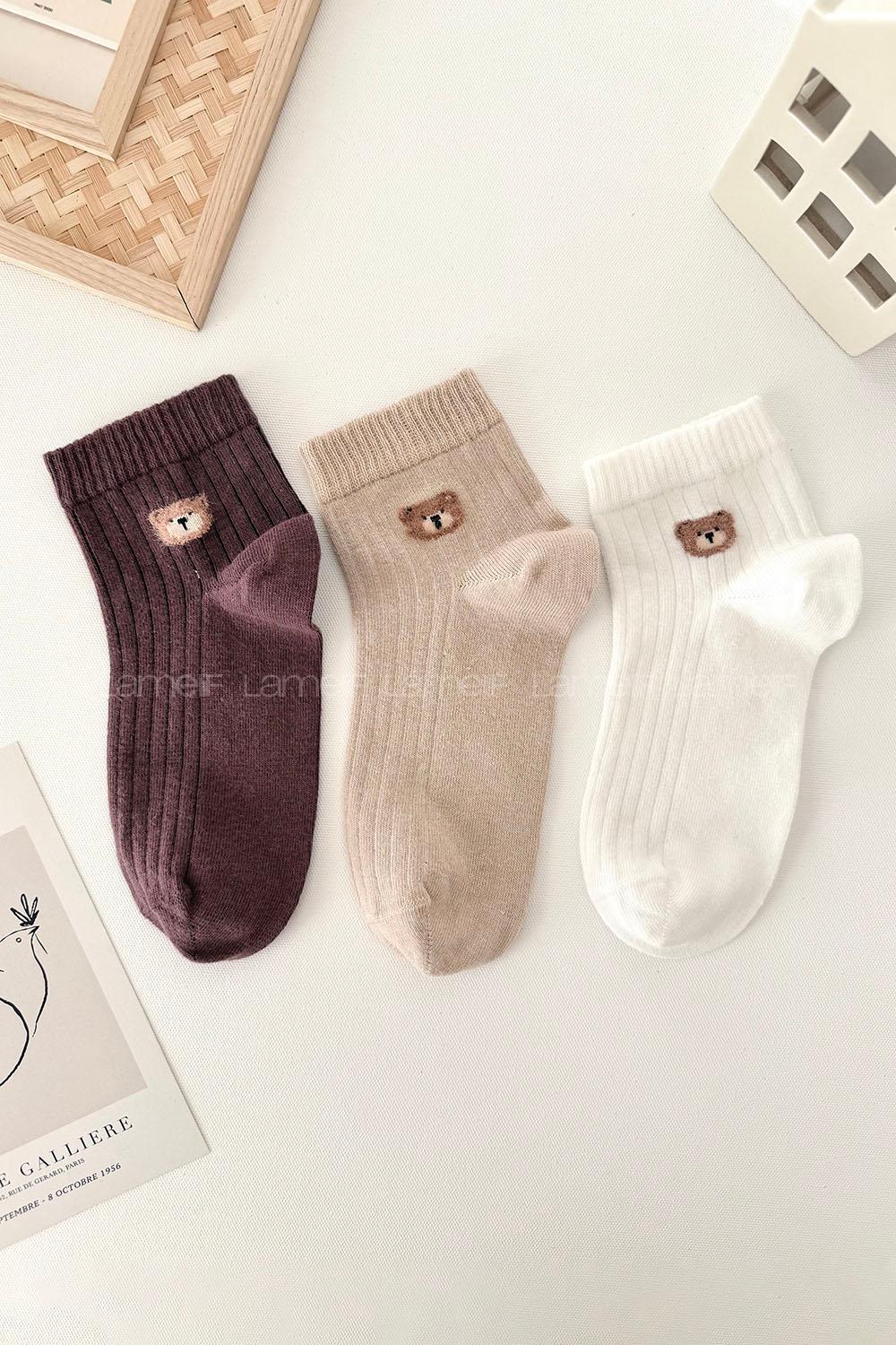 Lamelif 3lü Ayı Yarım Konç Çorap