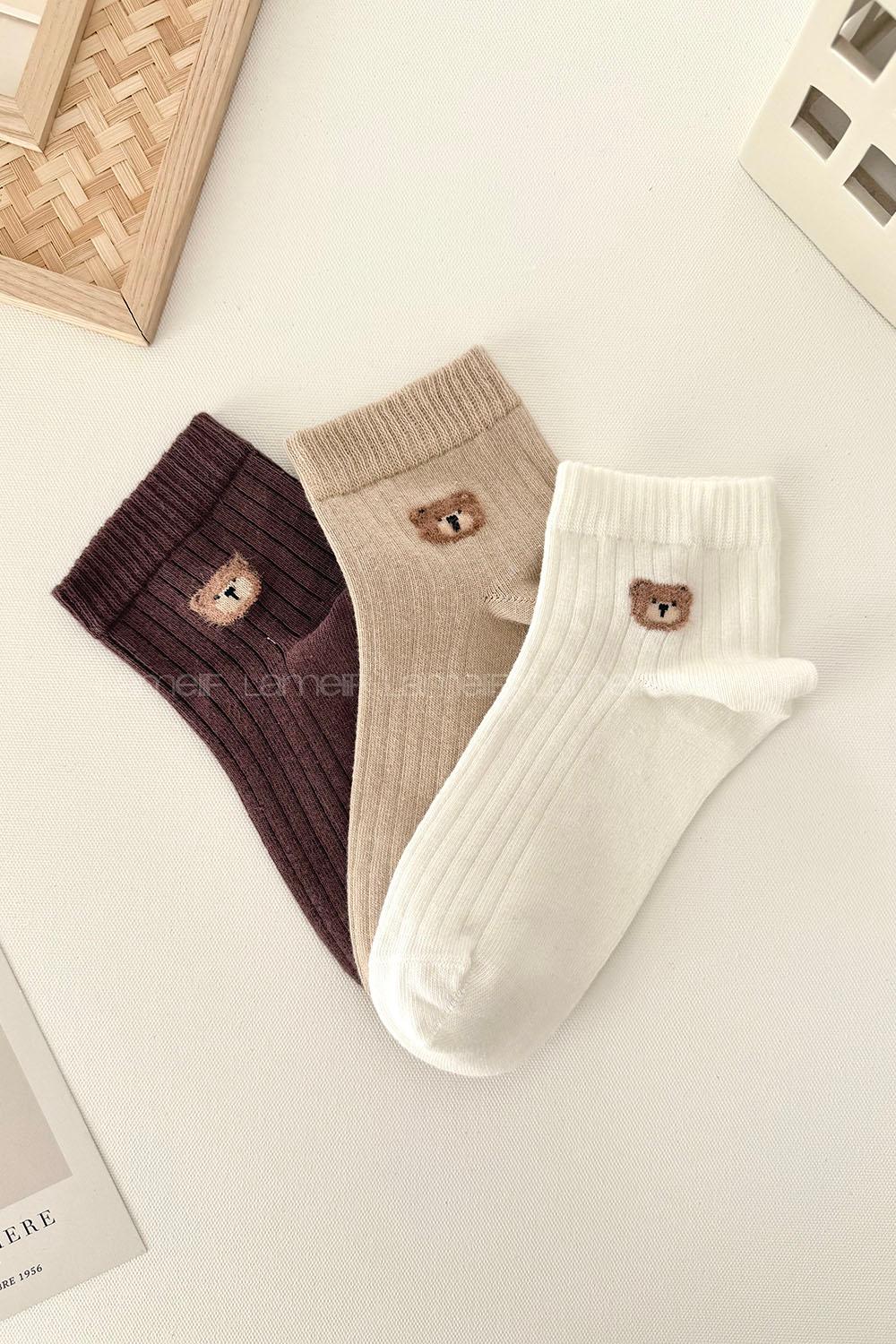 Lamelif 3lü Ayı Yarım Konç Çorap