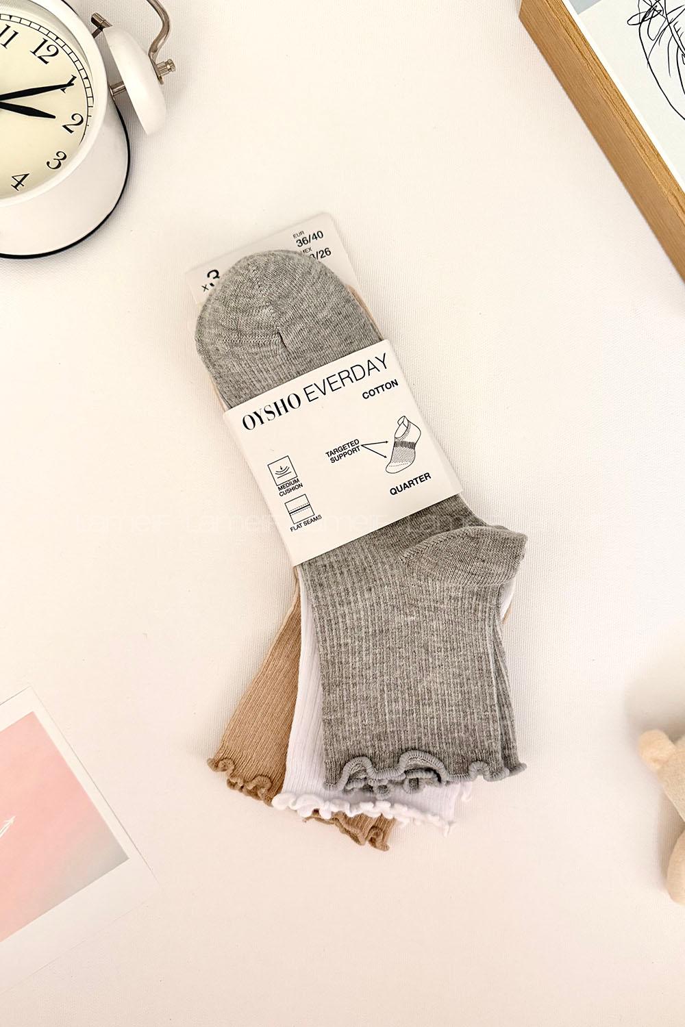 Lamelif 3lü Fırfırlı Kolej Çorap