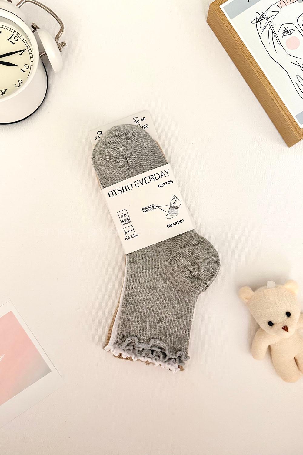 Lamelif 3lü Fırfırlı Kolej Çorap