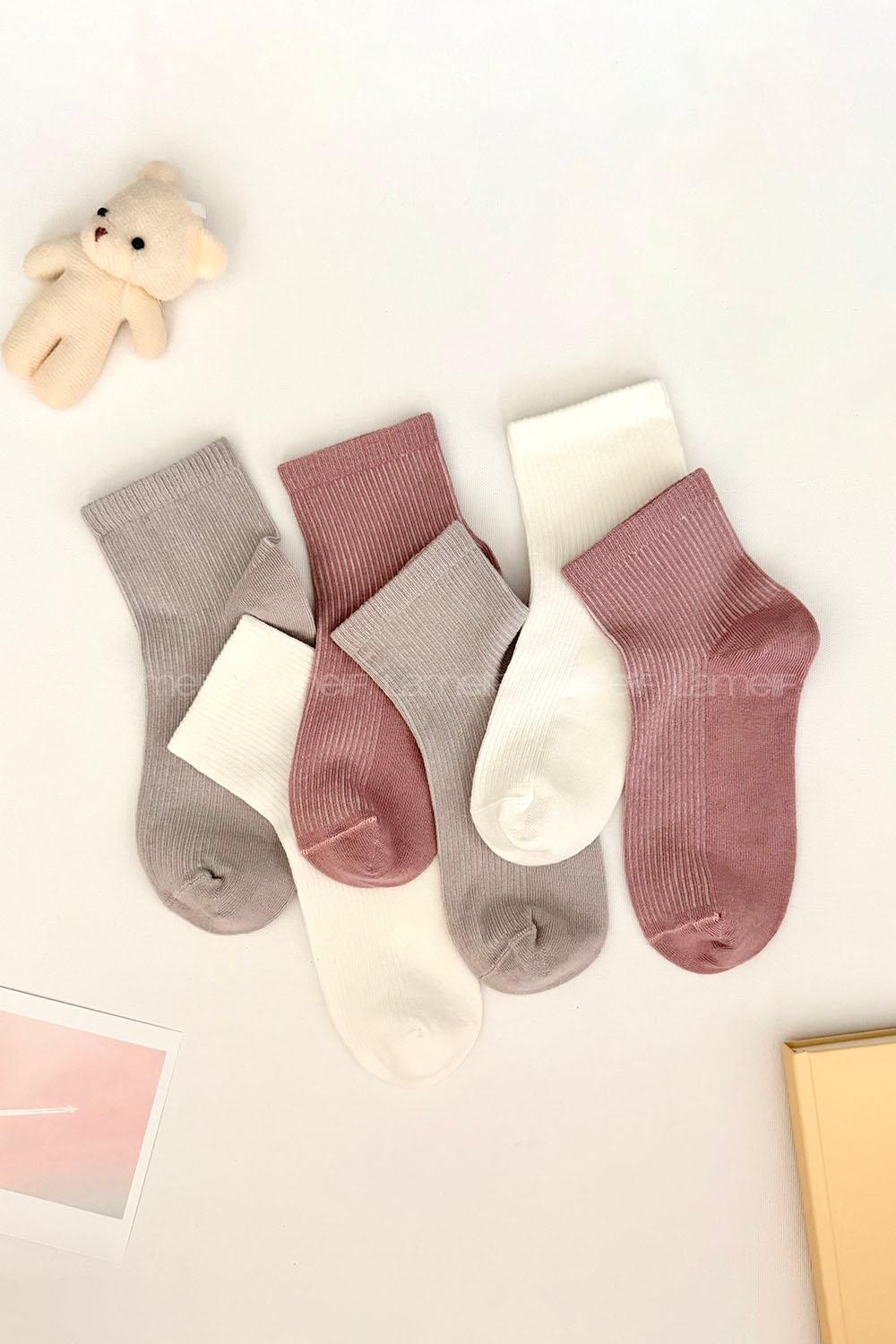 Lamelif 3lü Fırfırlı Kolej Çorap