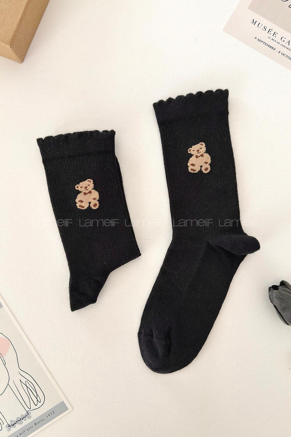 Lamelif 4lü Sevimli Ayı Soket Çorap