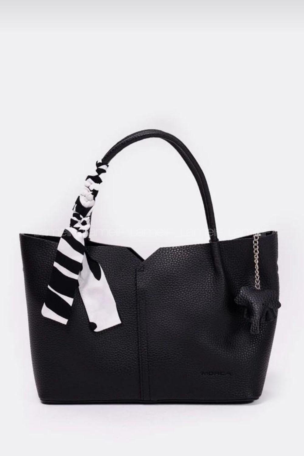 Lamelif Fular Detaylı El Ve Omuz Çantası Kadın Siyah