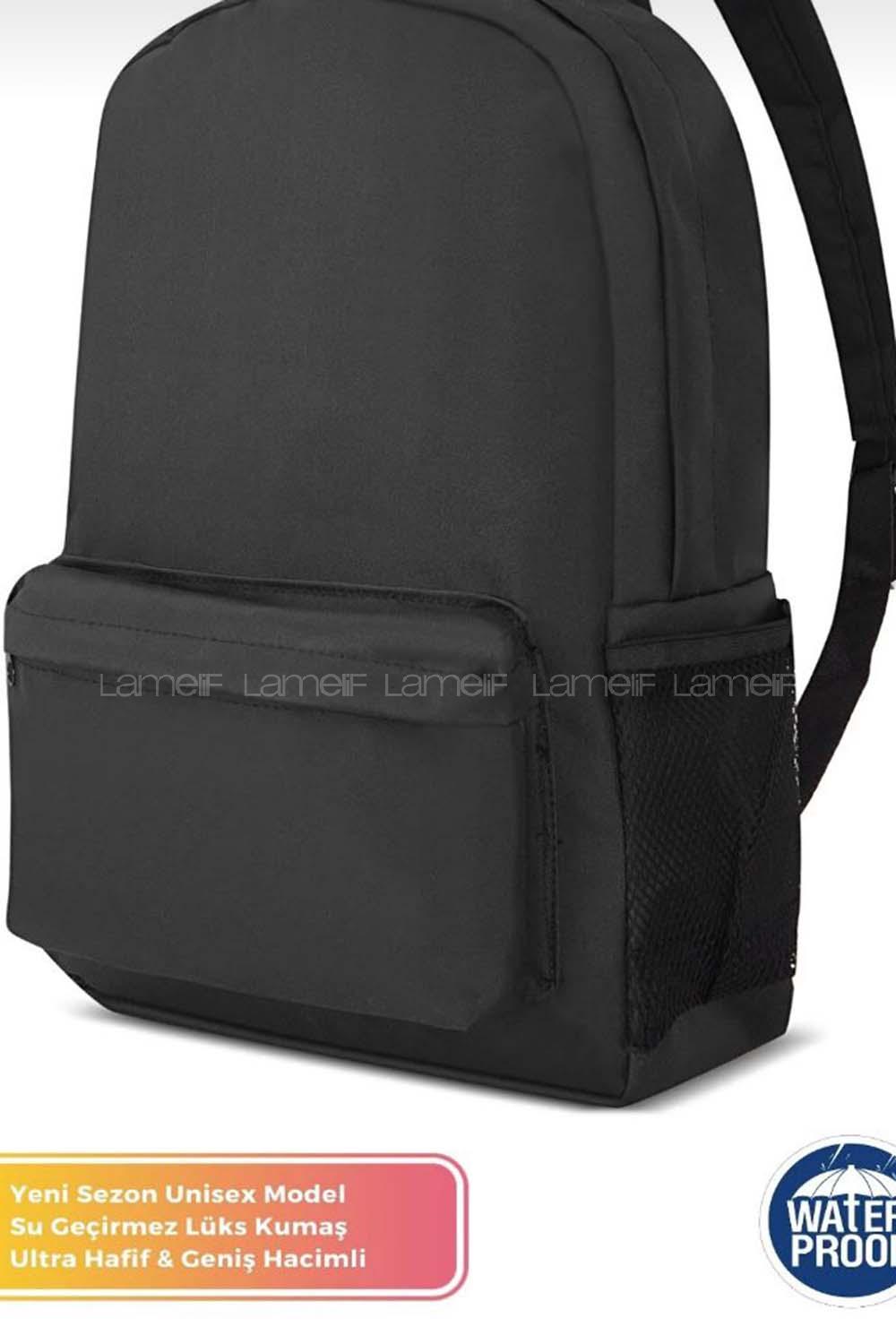 Lamelif Spor Okul  Çantası Unisex Siyah