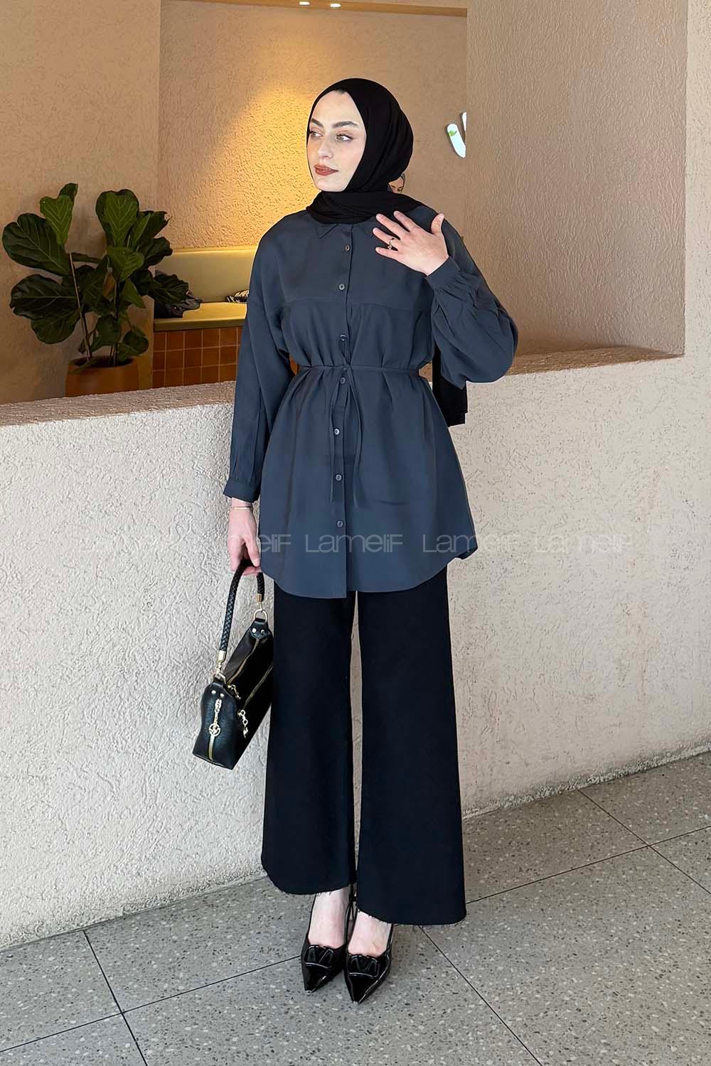 Anthracite Shirt Collar Long Arm Cupra Unprinted Shirt