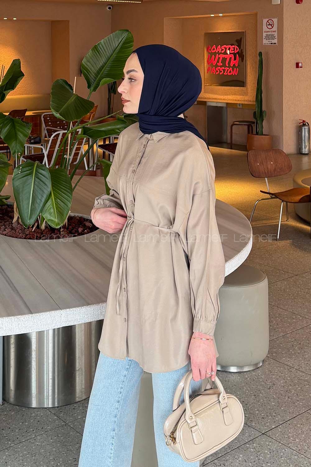 Mink Shirt Collar Long Arm Cupra Unprinted Shirt