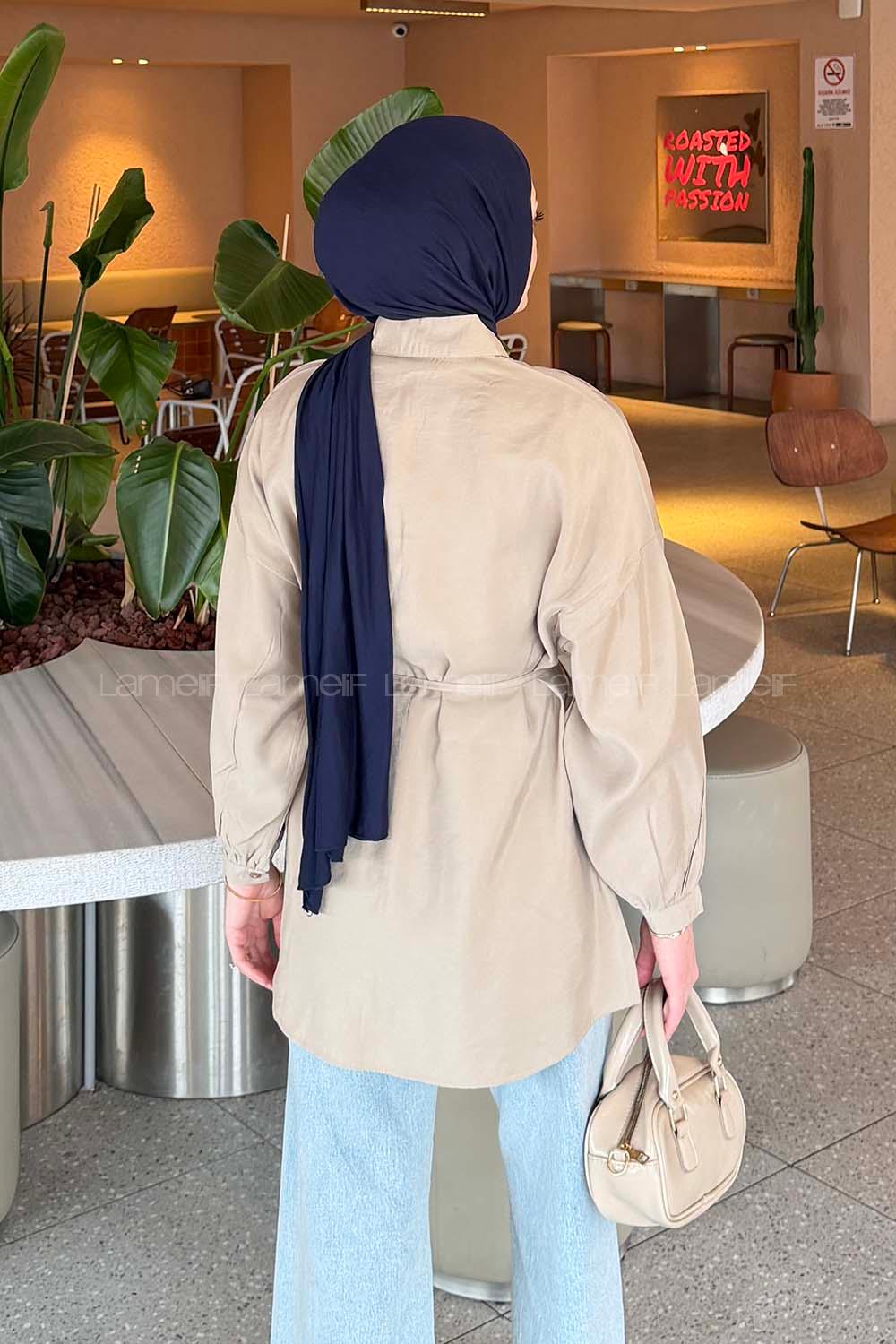 Mink Shirt Collar Long Arm Cupra Unprinted Shirt