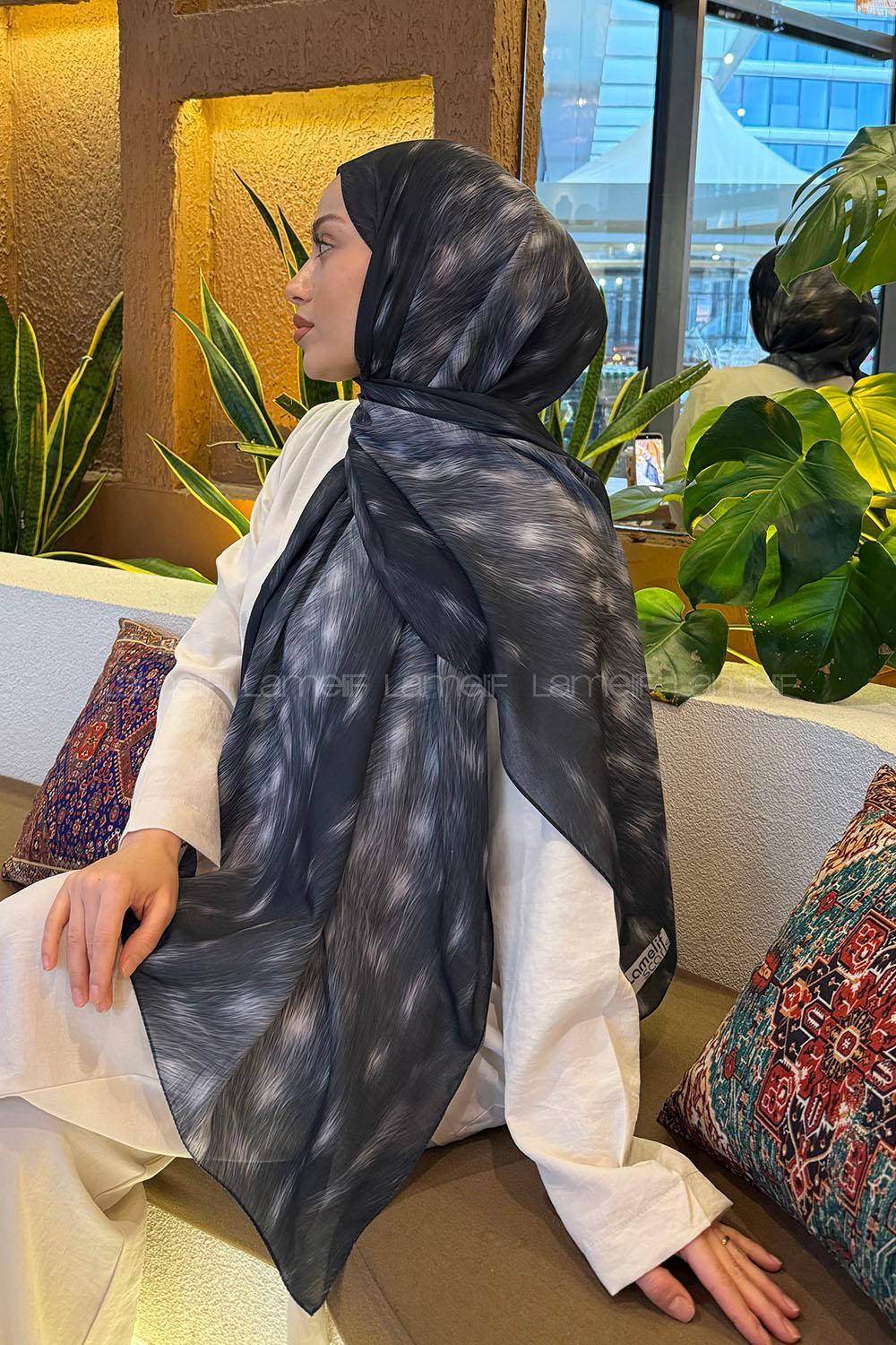 Lamelif Ceylan Desen Soft Şal Siyah