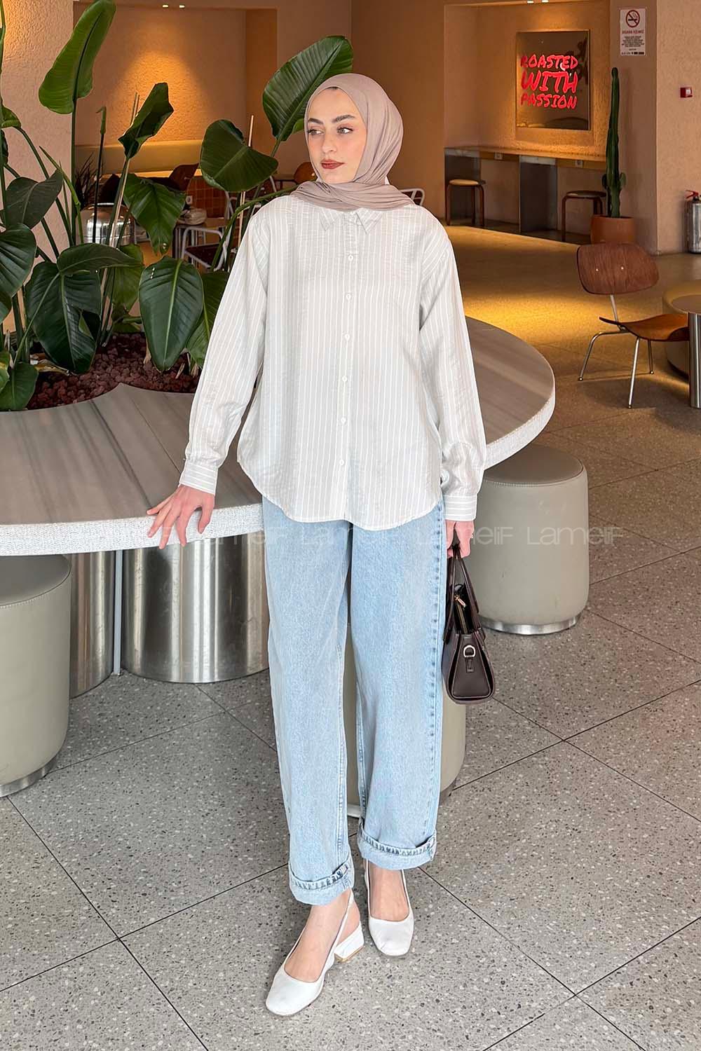 Stone Shirt Collar Long Arm Modal Shirt