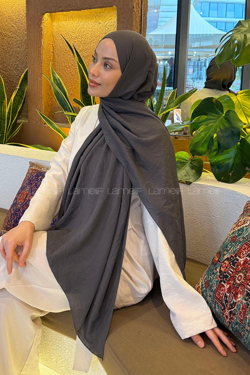 Lamelif Comfort Pamuk Şal Antrasit