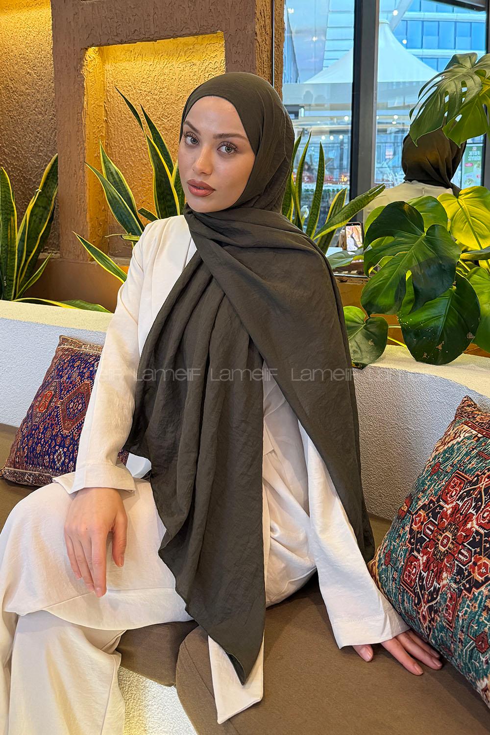 Lamelif Comfort Pamuk Şal Koyu Yeşil