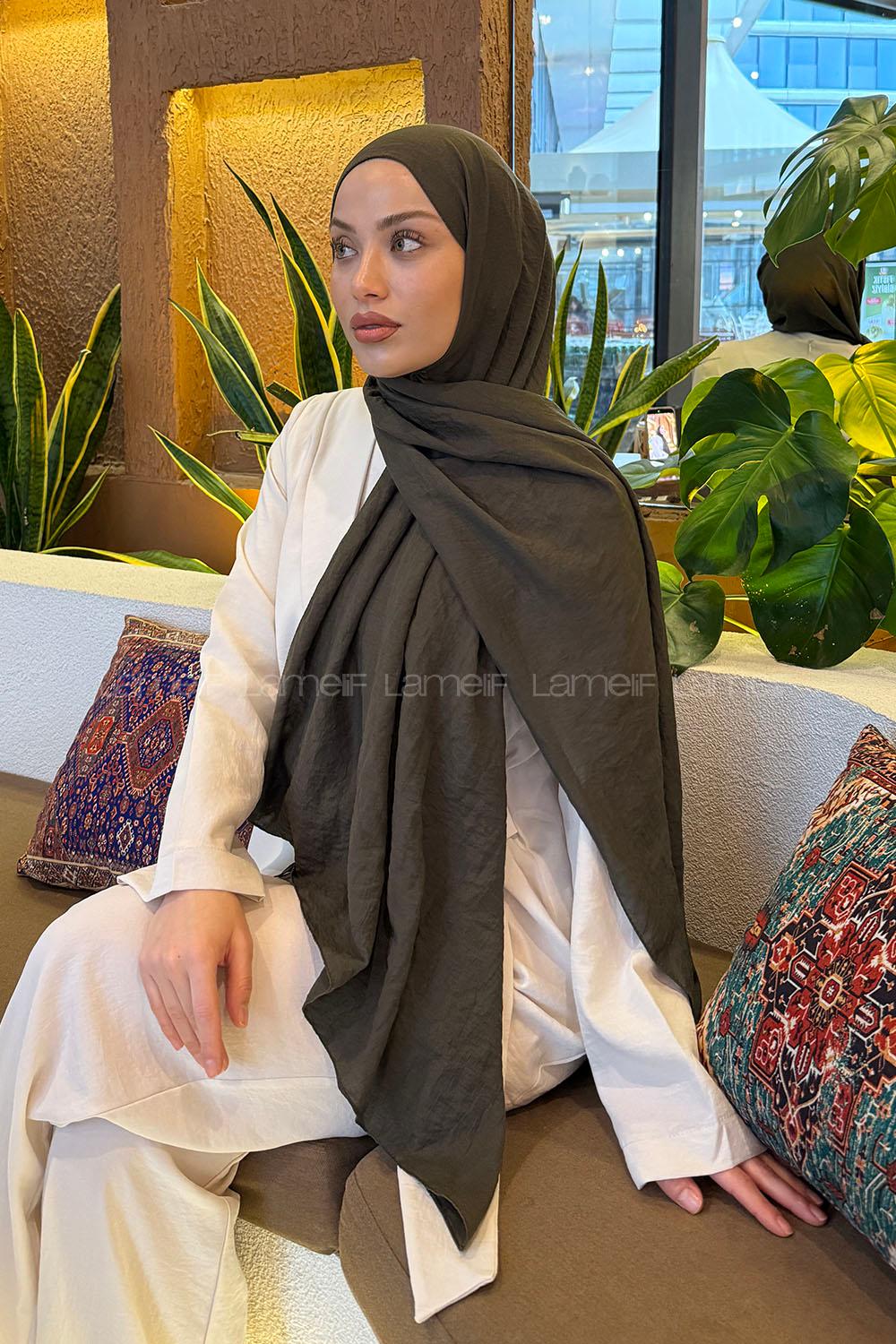 Lamelif Comfort Pamuk Şal Koyu Yeşil