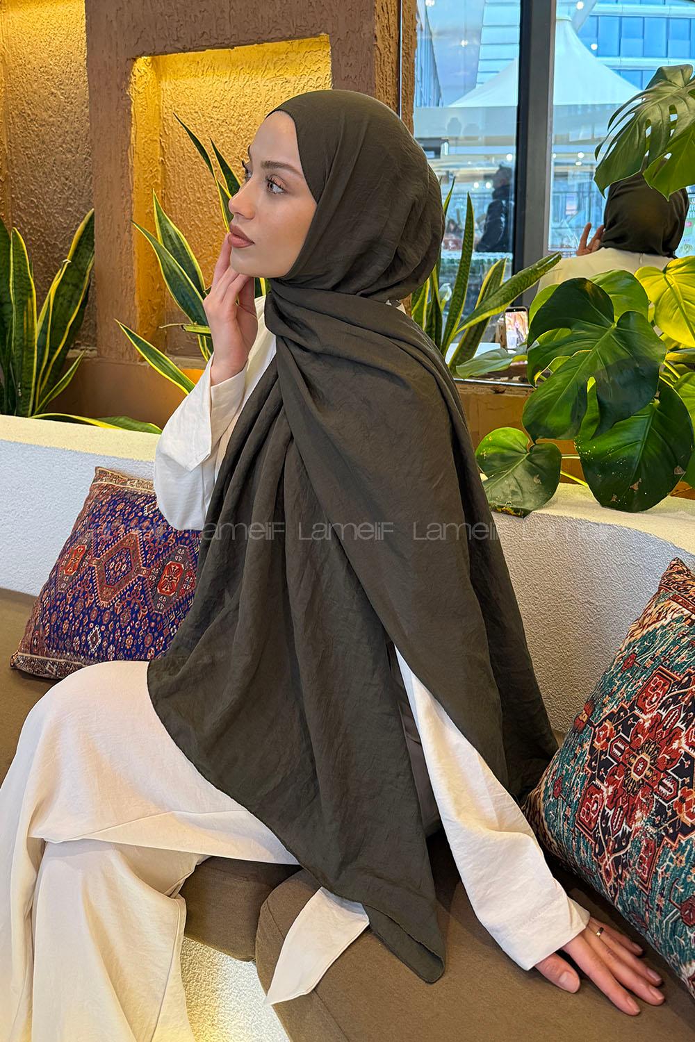 Lamelif Comfort Pamuk Şal Koyu Yeşil