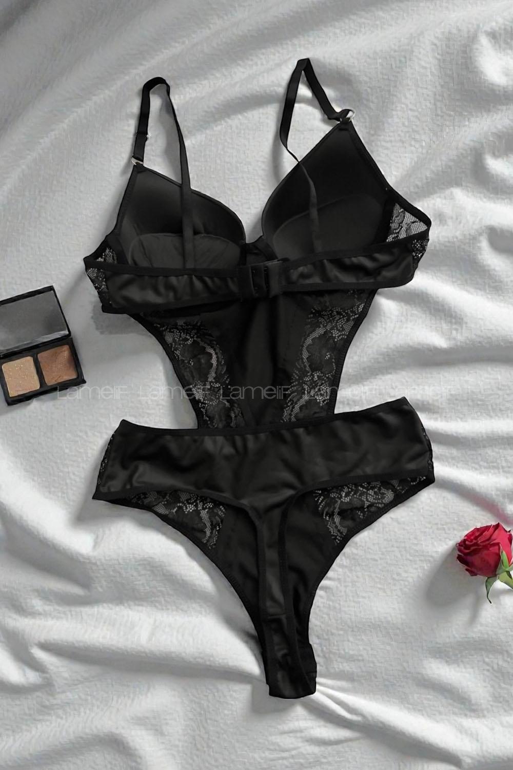 Lamelif KadifeBadysuit Takım