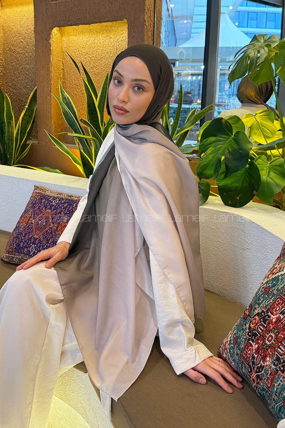 Lamelif Degrade Desen Soft Şal Taş Yeşil