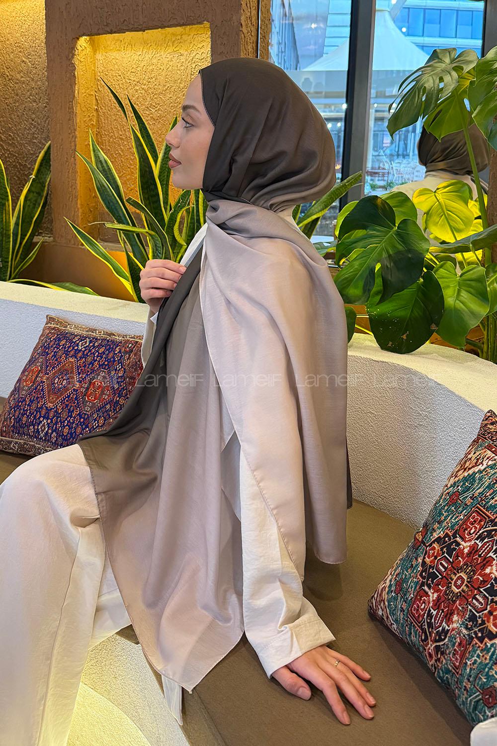 Lamelif Degrade Desen Soft Şal Taş Yeşil