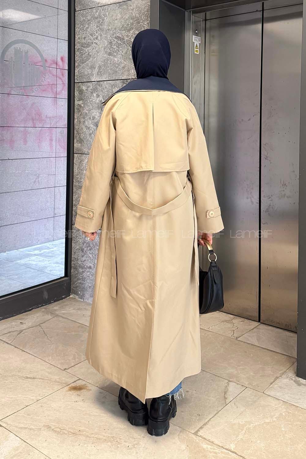 Lamelif Garnili Uzun Trenç Sütlü Kahve