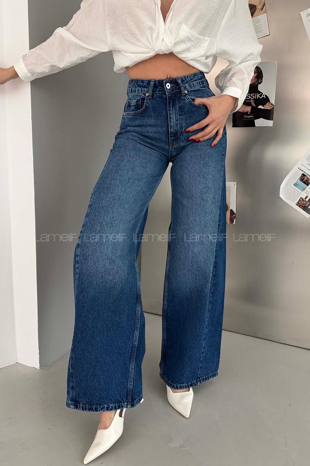Blue Denim High Waist Denim Pants